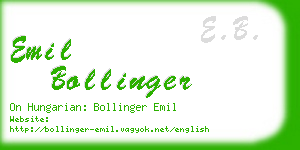 emil bollinger business card